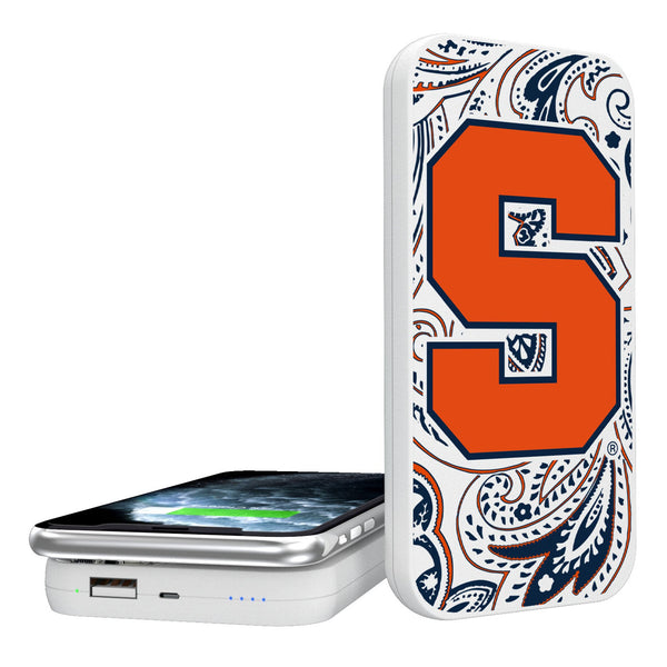 Syracuse University Orange Paisley 5000mAh Portable Wireless Charger