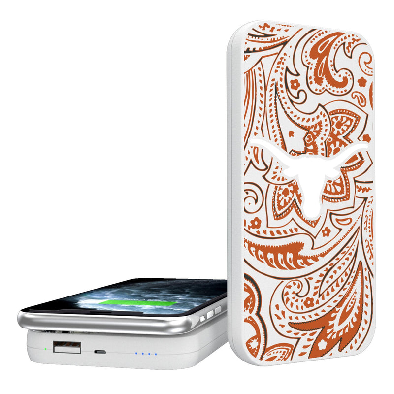 University of Texas Longhorns Paisley 5000mAh Portable Wireless Charger