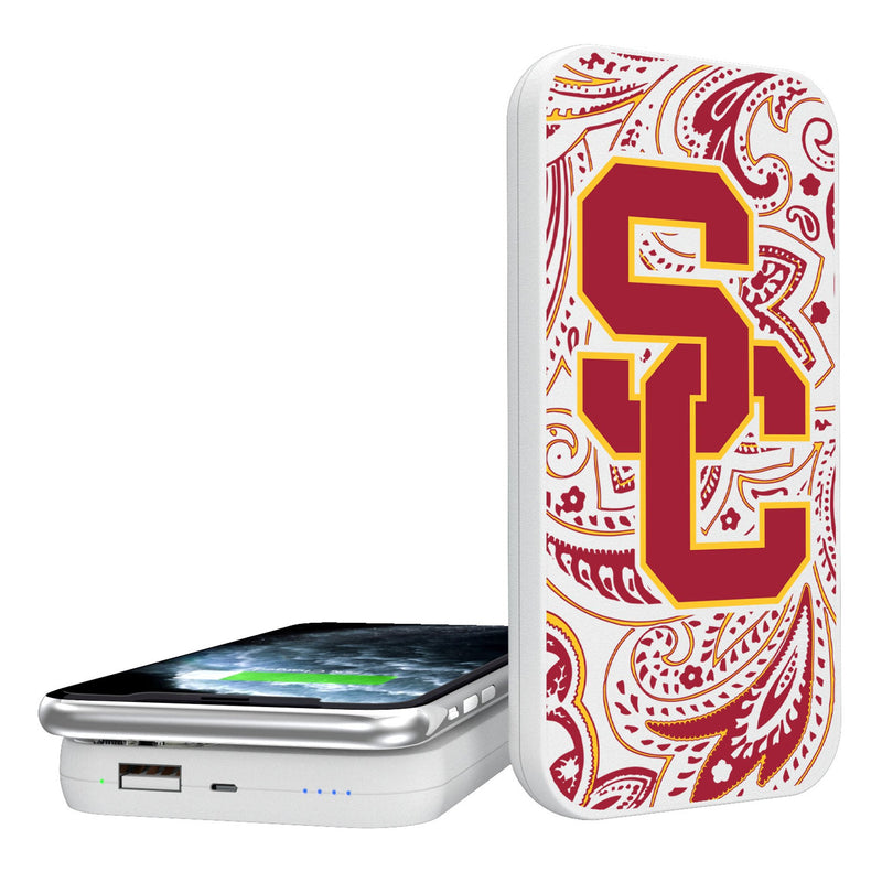 University of Southern California Trojans Paisley 5000mAh Portable Wireless Charger