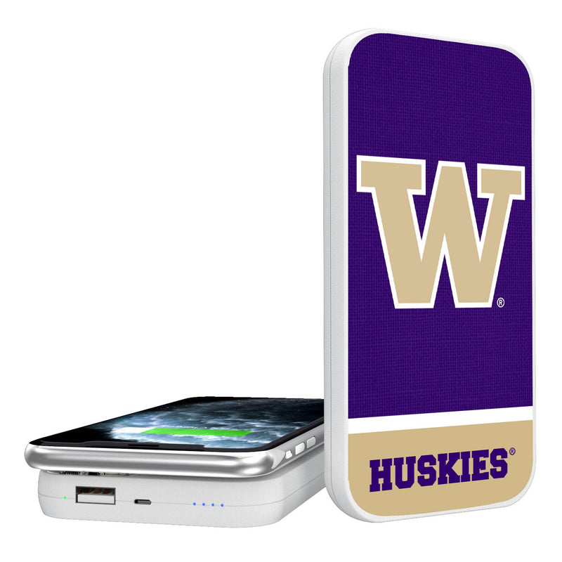 University of Washington Huskies Endzone Solid 5000mAh Portable Wireless Charger