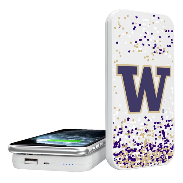 University of Washington Huskies Confetti 5000mAh Portable Wireless Charger