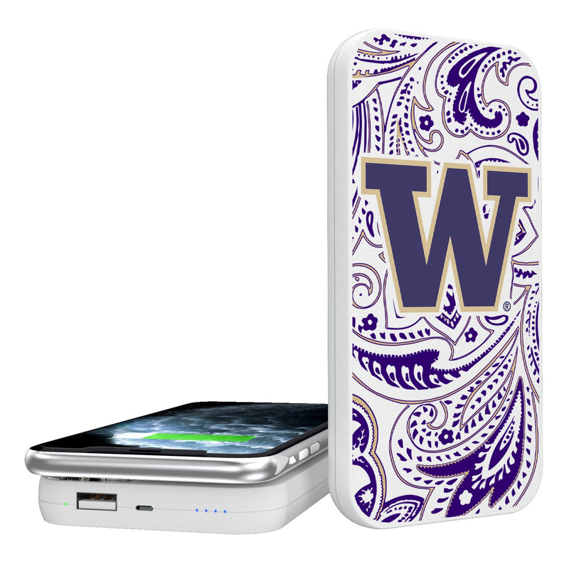 University of Washington Huskies Paisley 5000mAh Portable Wireless Charger