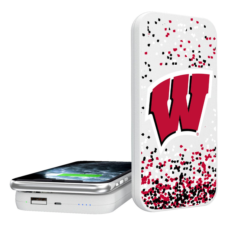 University of Wisconsin Badgers Confetti 5000mAh Portable Wireless Charger