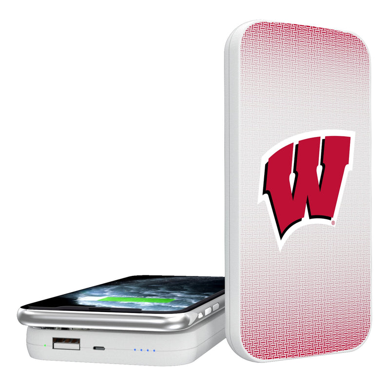 University of Wisconsin Badgers Linen 5000mAh Portable Wireless Charger