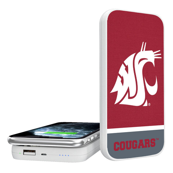 Washington State University Cougars Endzone Solid 5000mAh Portable Wireless Charger