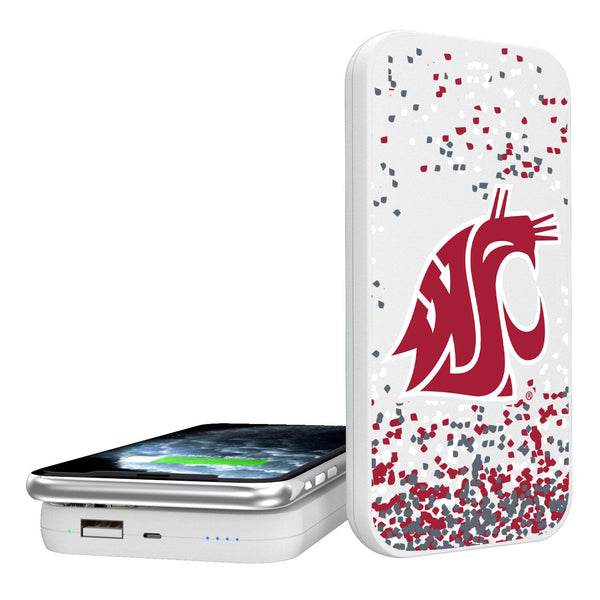 Washington State University Cougars Confetti 5000mAh Portable Wireless Charger