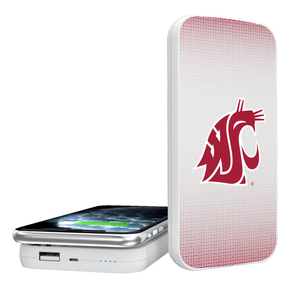 Washington State University Cougars Linen 5000mAh Portable Wireless Charger