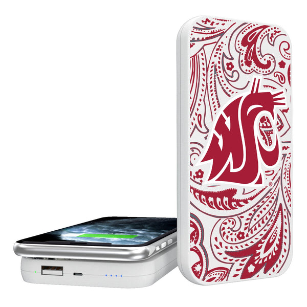 Washington State University Cougars Paisley 5000mAh Portable Wireless Charger