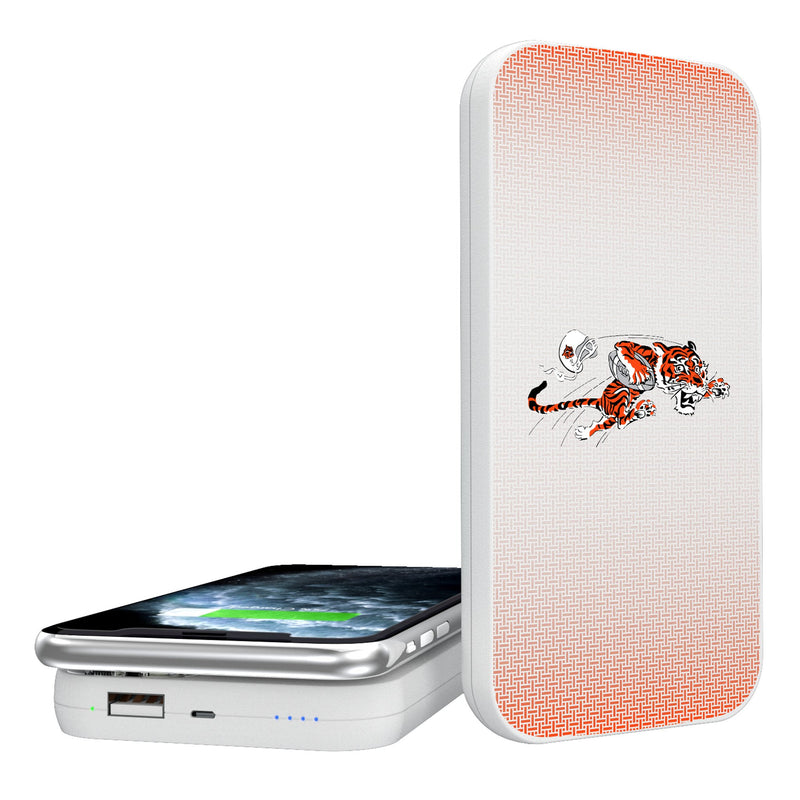 Cincinnati Bengals Historic Collection Linen 5000mAh Portable Wireless Charger