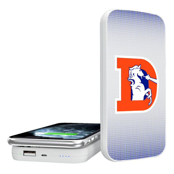 Denver Broncos 1993-1996 Historic Collection Linen 5000mAh Portable Wireless Charger