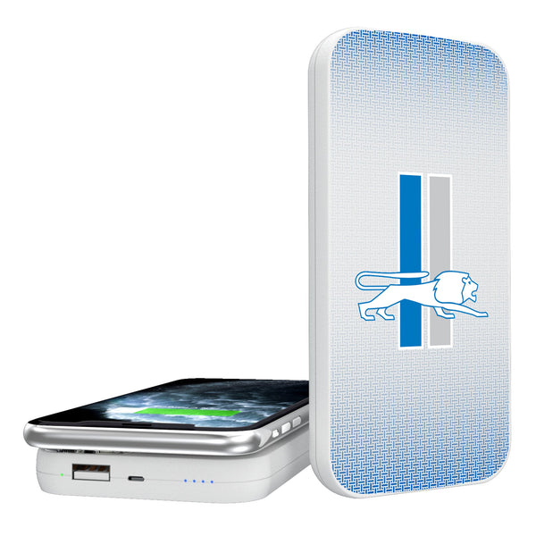 Detroit Lions Retro Linen 5000mAh Portable Wireless Charger