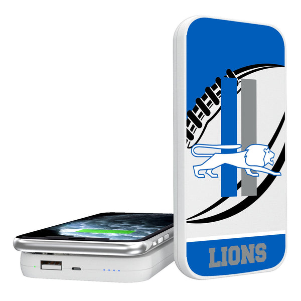 Detroit Lions Retro Passtime 5000mAh Portable Wireless Charger