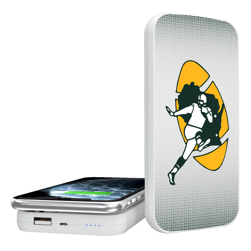 Green Bay Packers Historic Collection Linen 5000mAh Portable Wireless Charger