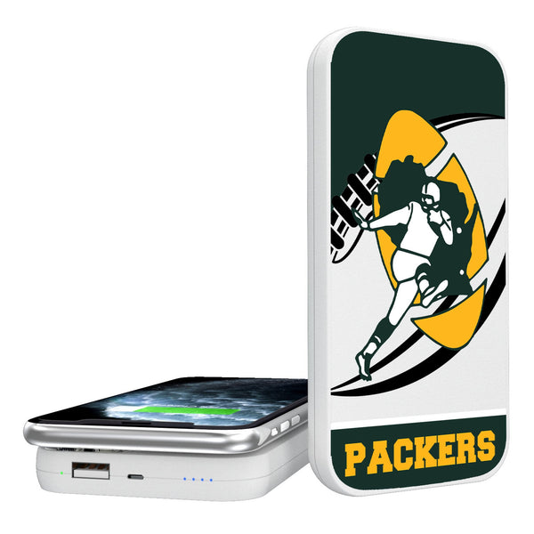 Green Bay Packers Historic Collection Passtime 5000mAh Portable Wireless Charger