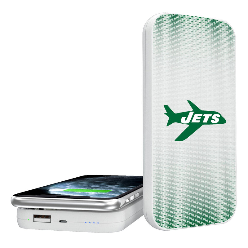 New York Jets 1963 Historic Collection Linen 5000mAh Portable Wireless Charger