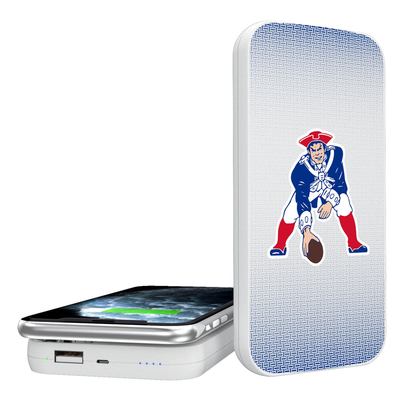 New England Patriots Historic Collection Linen 5000mAh Portable Wireless Charger