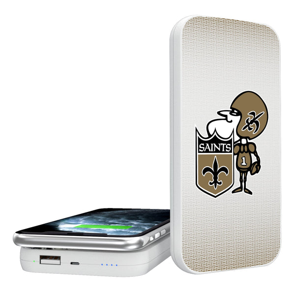 New Orleans Saints Historic Collection Linen 5000mAh Portable Wireless Charger