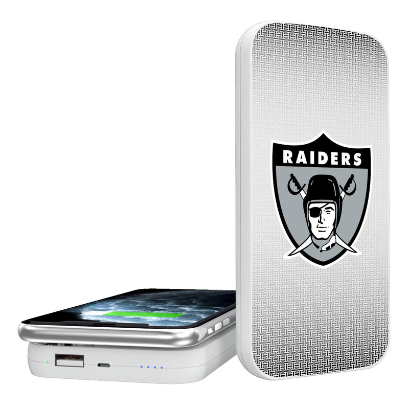 Oakland Raiders 1963 Historic Collection Linen 5000mAh Portable Wireless Charger