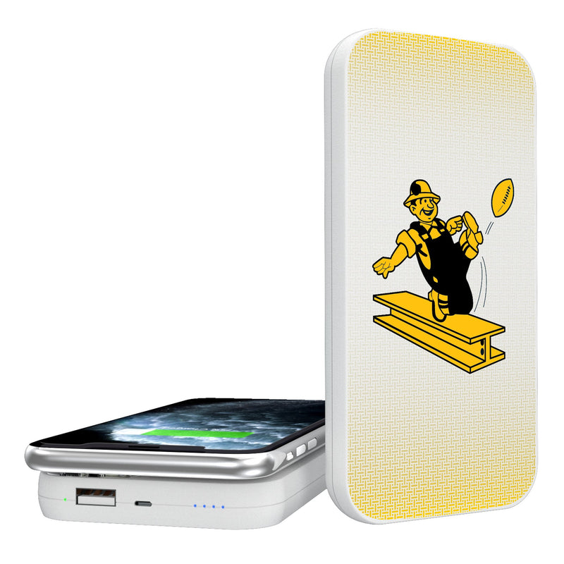 Pittsburgh Steelers 1961 Historic Collection Linen 5000mAh Portable Wireless Charger