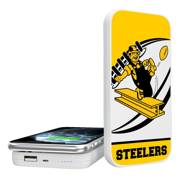 Pittsburgh Steelers 1961 Historic Collection Passtime 5000mAh Portable Wireless Charger