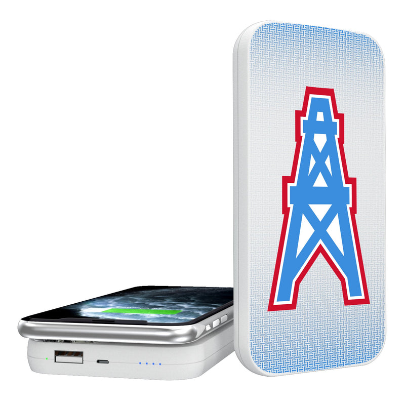 Houston Oilers Historic Collection Linen 5000mAh Portable Wireless Charger