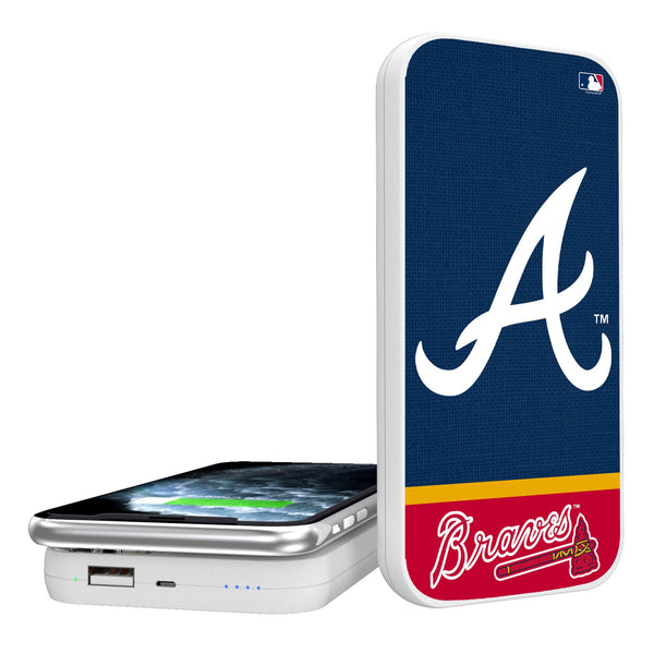 Atlanta Braves Endzone Solid 5000mAh Portable Wireless Charger