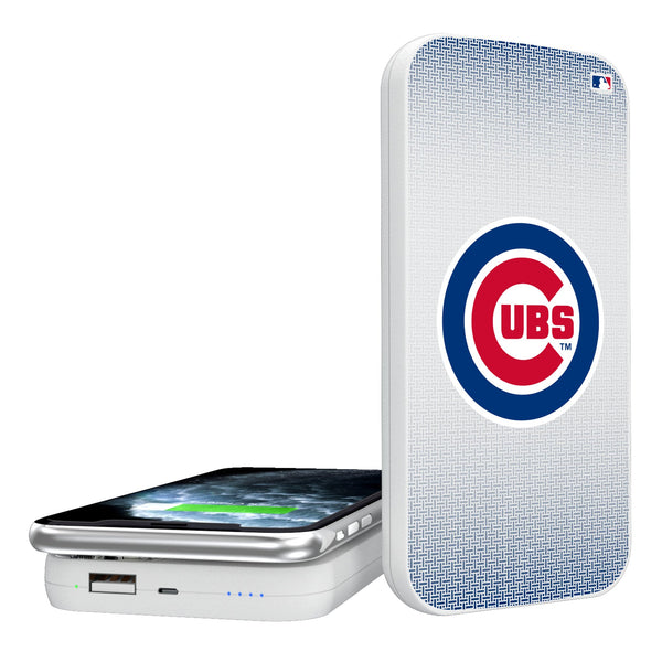 Chicago Cubs Linen 5000mAh Portable Wireless Charger