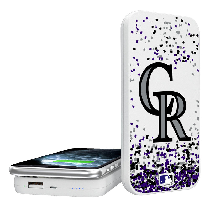 Colorado Rockies Confetti 5000mAh Portable Wireless Charger