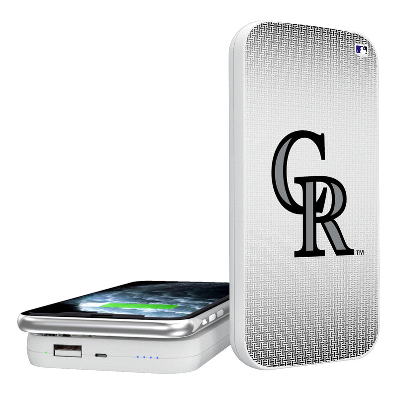 Colorado Rockies Linen 5000mAh Portable Wireless Charger