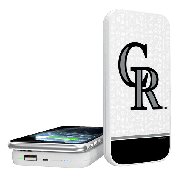 Colorado Rockies Memories Print 5000mAh Portable Wireless Charger