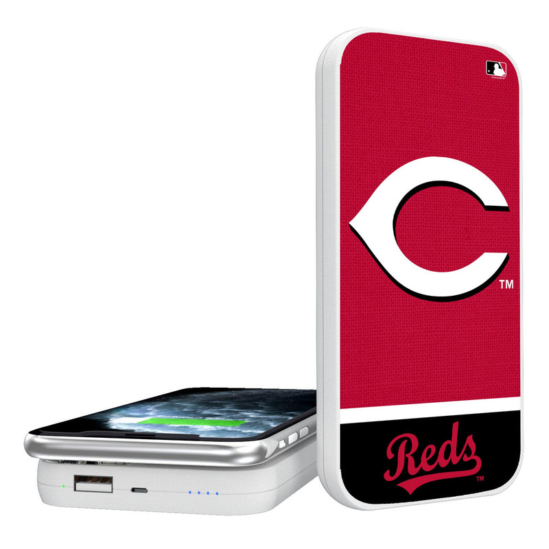 Cincinnati Reds Endzone Solid 5000mAh Portable Wireless Charger