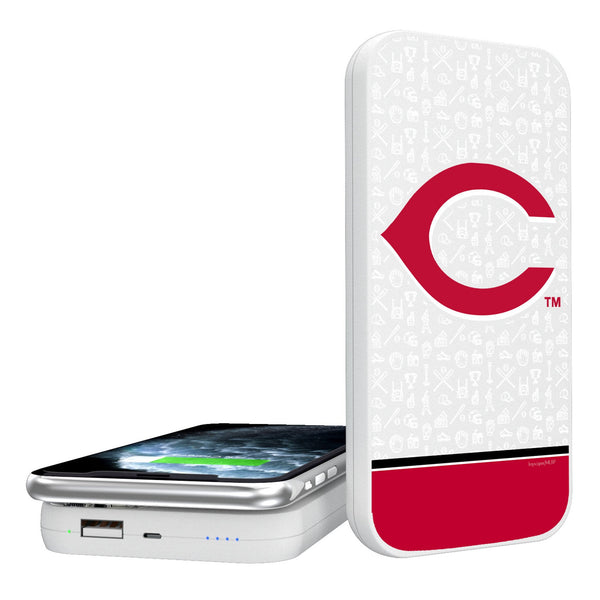 Cincinnati Reds Memories Print 5000mAh Portable Wireless Charger