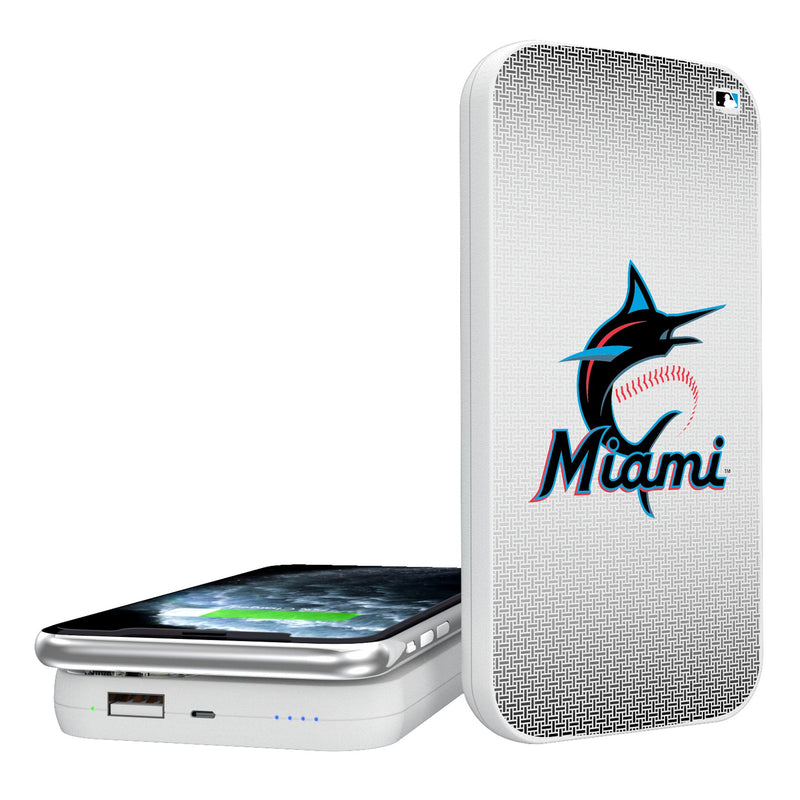 Miami Marlins Linen 5000mAh Portable Wireless Charger