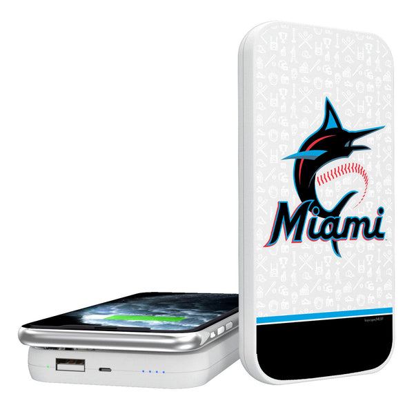 Miami Marlins Memories Print 5000mAh Portable Wireless Charger