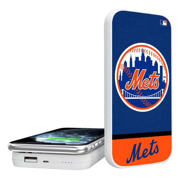 New York Mets Endzone Solid 5000mAh Portable Wireless Charger