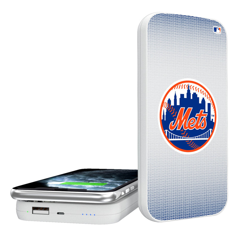 New York Mets Linen 5000mAh Portable Wireless Charger