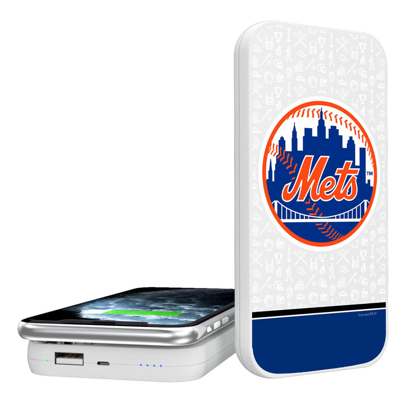 New York Mets Memories Print 5000mAh Portable Wireless Charger