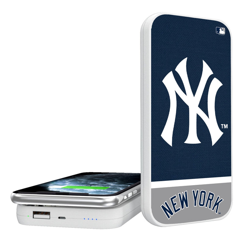 New York Yankees Endzone Solid 5000mAh Portable Wireless Charger