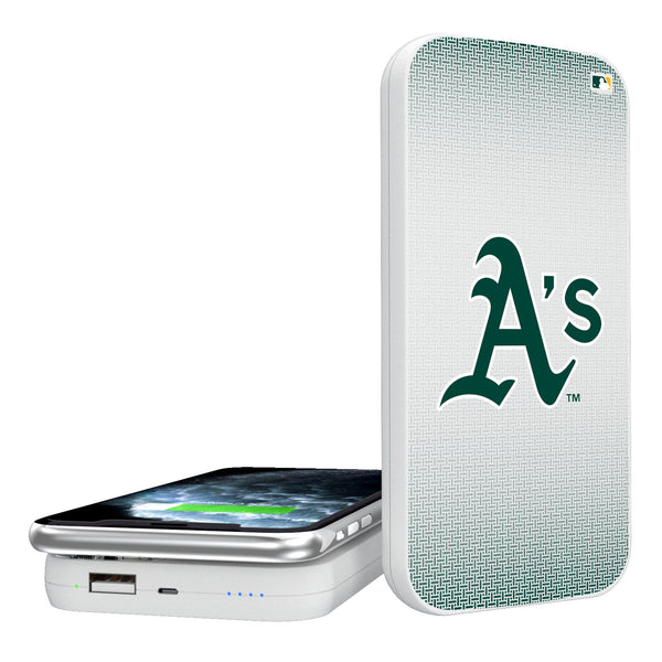 Oakland Athletics Linen 5000mAh Portable Wireless Charger