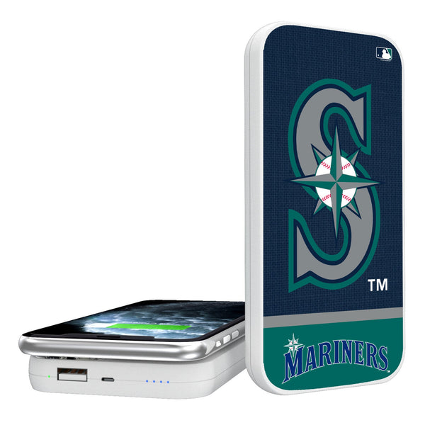 Seattle Mariners Endzone Solid 5000mAh Portable Wireless Charger