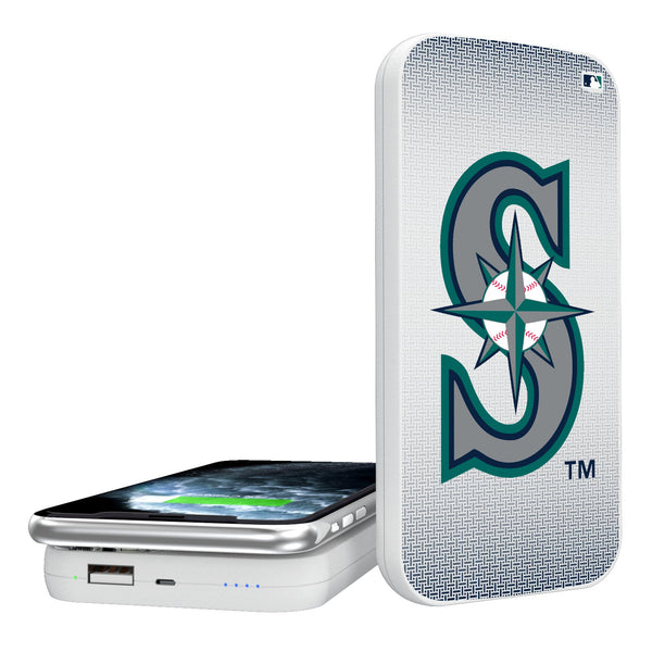 Seattle Mariners Linen 5000mAh Portable Wireless Charger