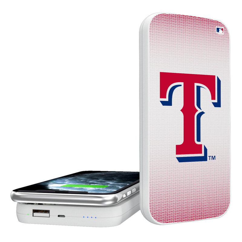 Texas Rangers Linen 5000mAh Portable Wireless Charger