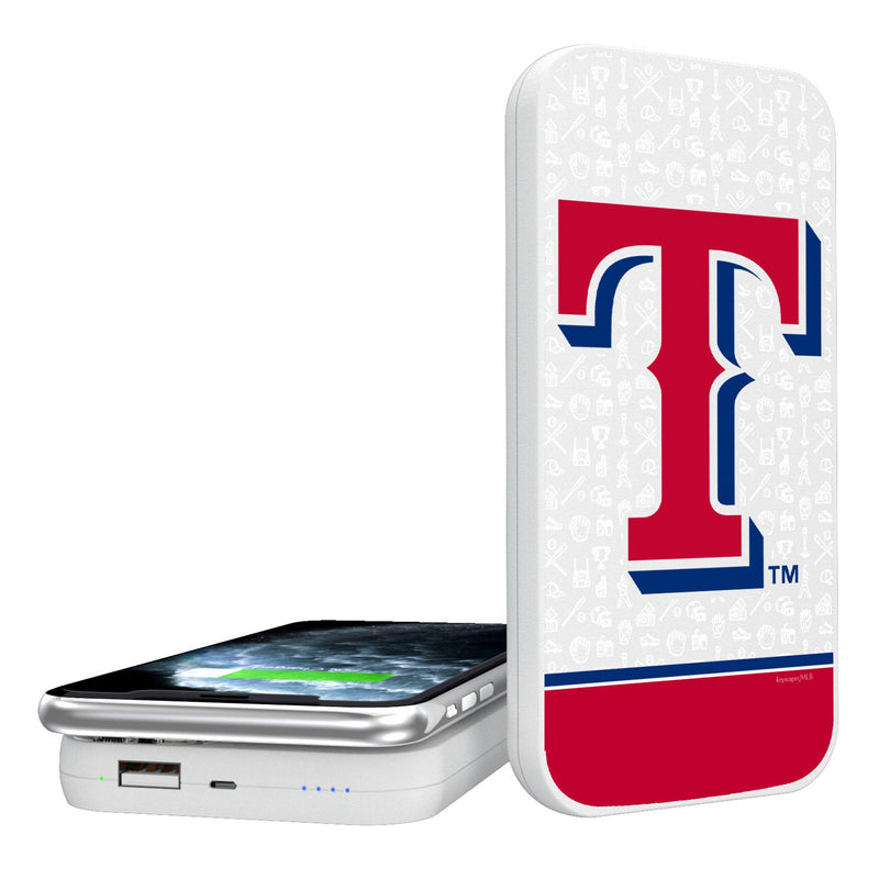 Texas Rangers Memories Print 5000mAh Portable Wireless Charger