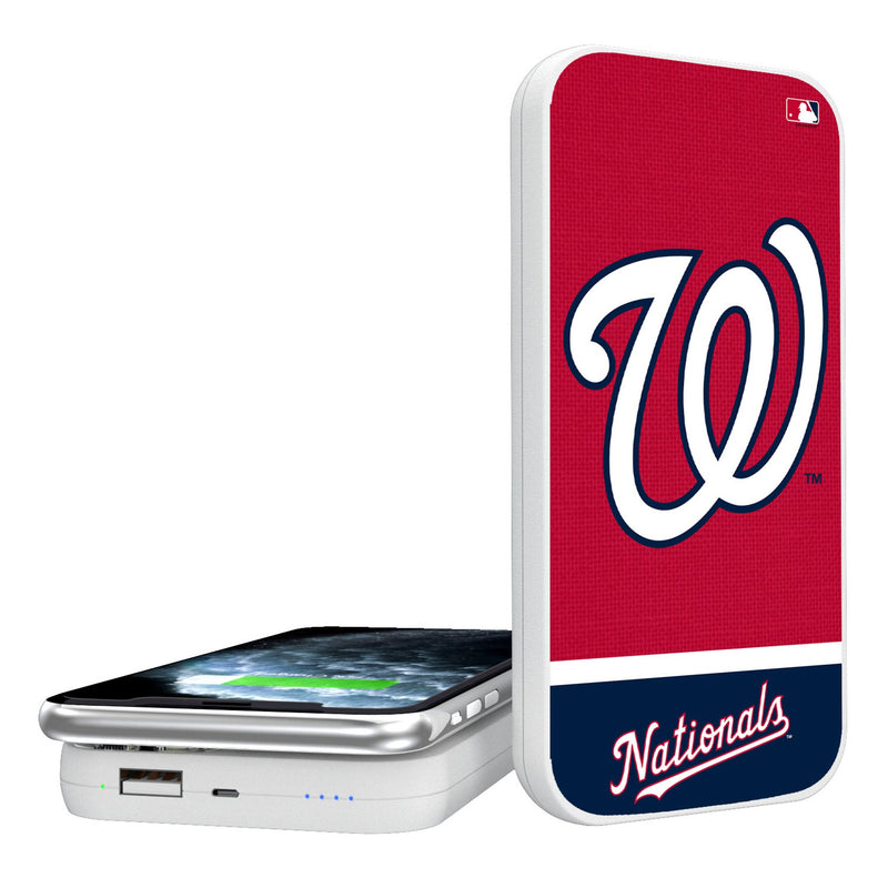 Washington Nationals Endzone Solid 5000mAh Portable Wireless Charger