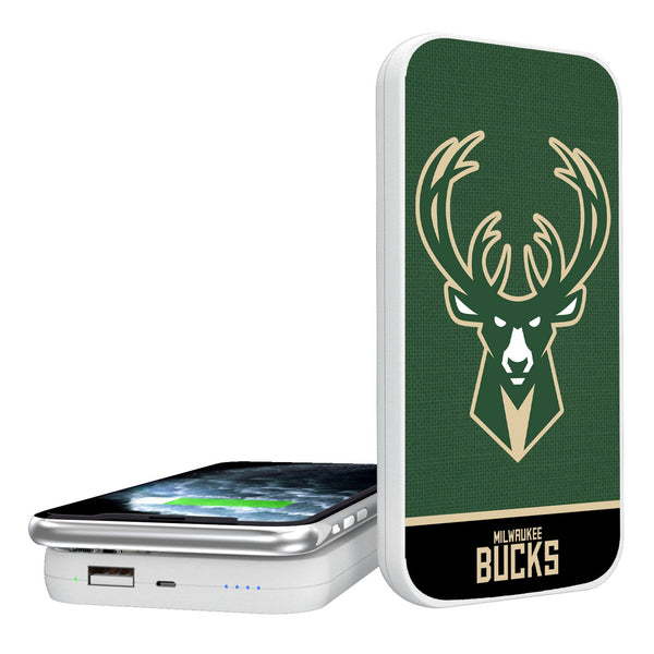 Milwaukee Bucks Endzone Solid 5000mAh Portable Wireless Charger