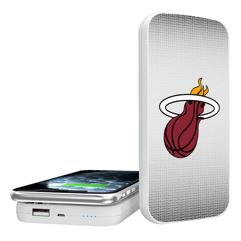 Miami Heat Linen 5000mAh Portable Wireless Charger