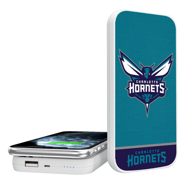 Charlotte Hornets Endzone Solid 5000mAh Portable Wireless Charger