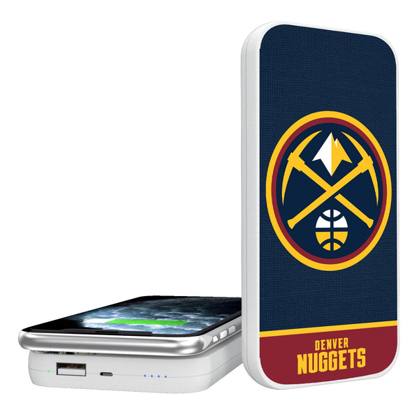 Denver Nuggets Endzone Solid 5000mAh Portable Wireless Charger