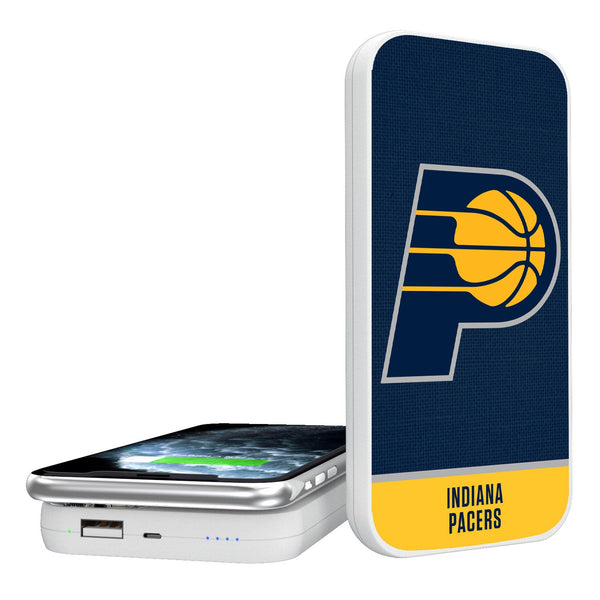 Indiana Pacers Endzone Solid 5000mAh Portable Wireless Charger