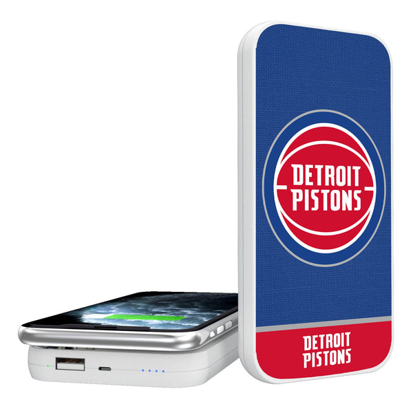 Detroit Pistons Endzone Solid 5000mAh Portable Wireless Charger